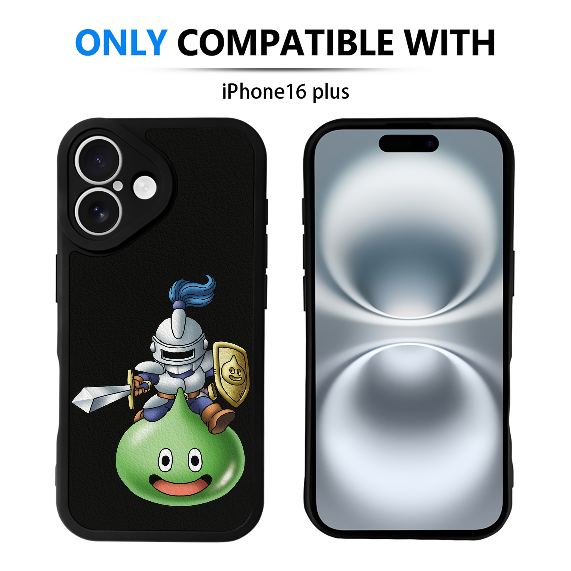 （画像用） ドラゴンクエスト Doragon Kuesuto Dragon Quest 【iPhone 16シリーズ対応】シリコンスマホケース（レザー調） 材質：シリコン